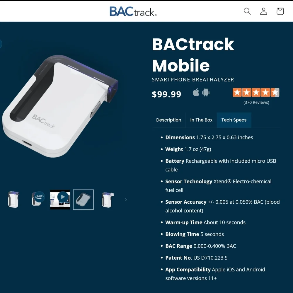 Bactrack new mobile